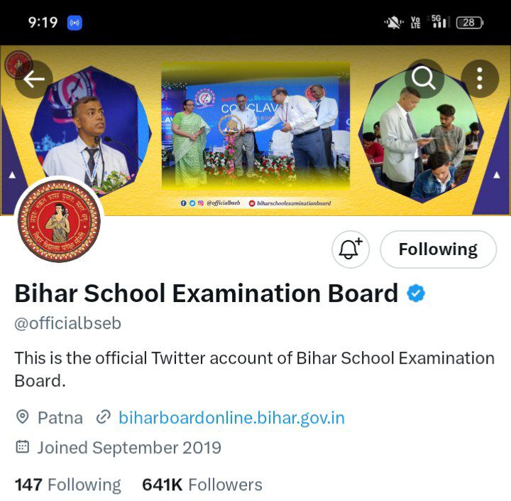 Bihar Board Official Twitter Account