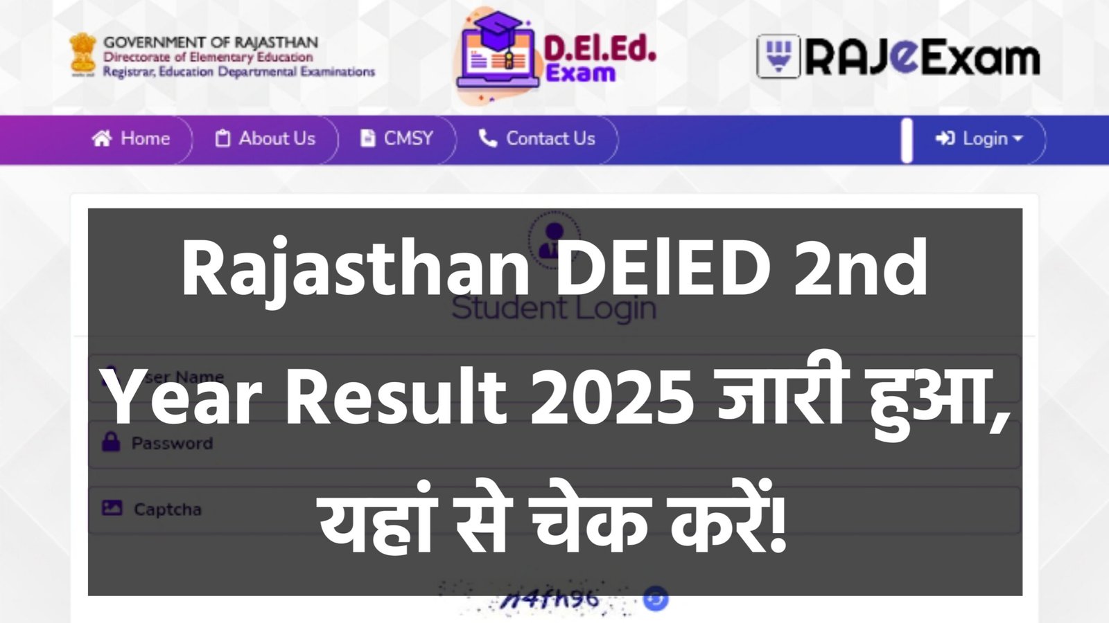 Rajasthan DElED 2nd Year Result 2025