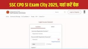SSC CPO Exam City 2025