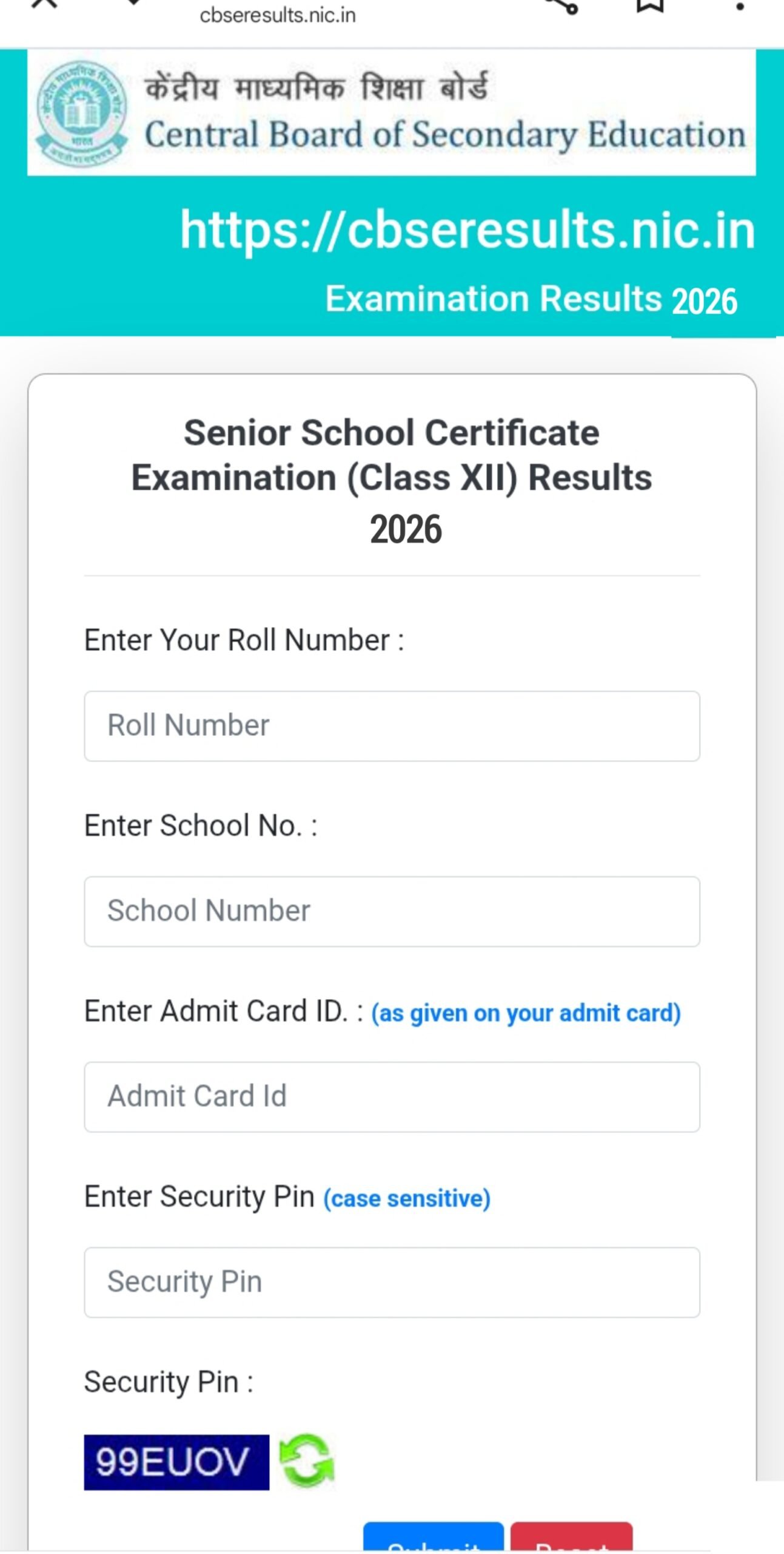 CBSE 12th Result 2026