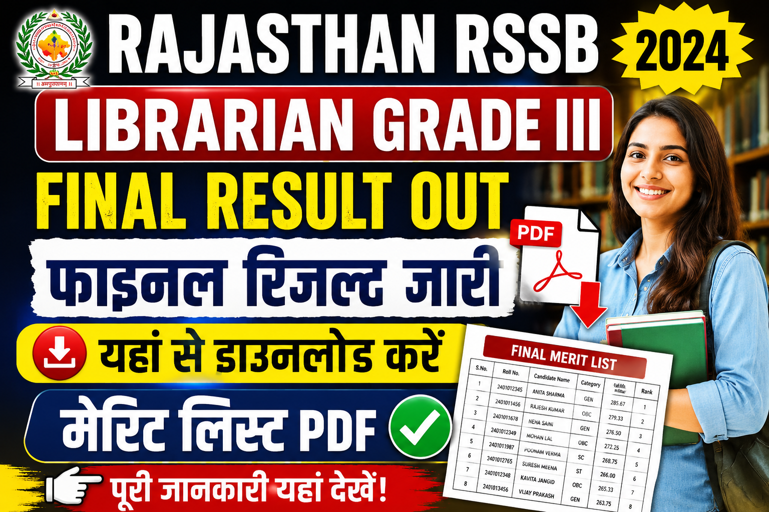 Rajasthan RSSB Librarian Grade III 2024