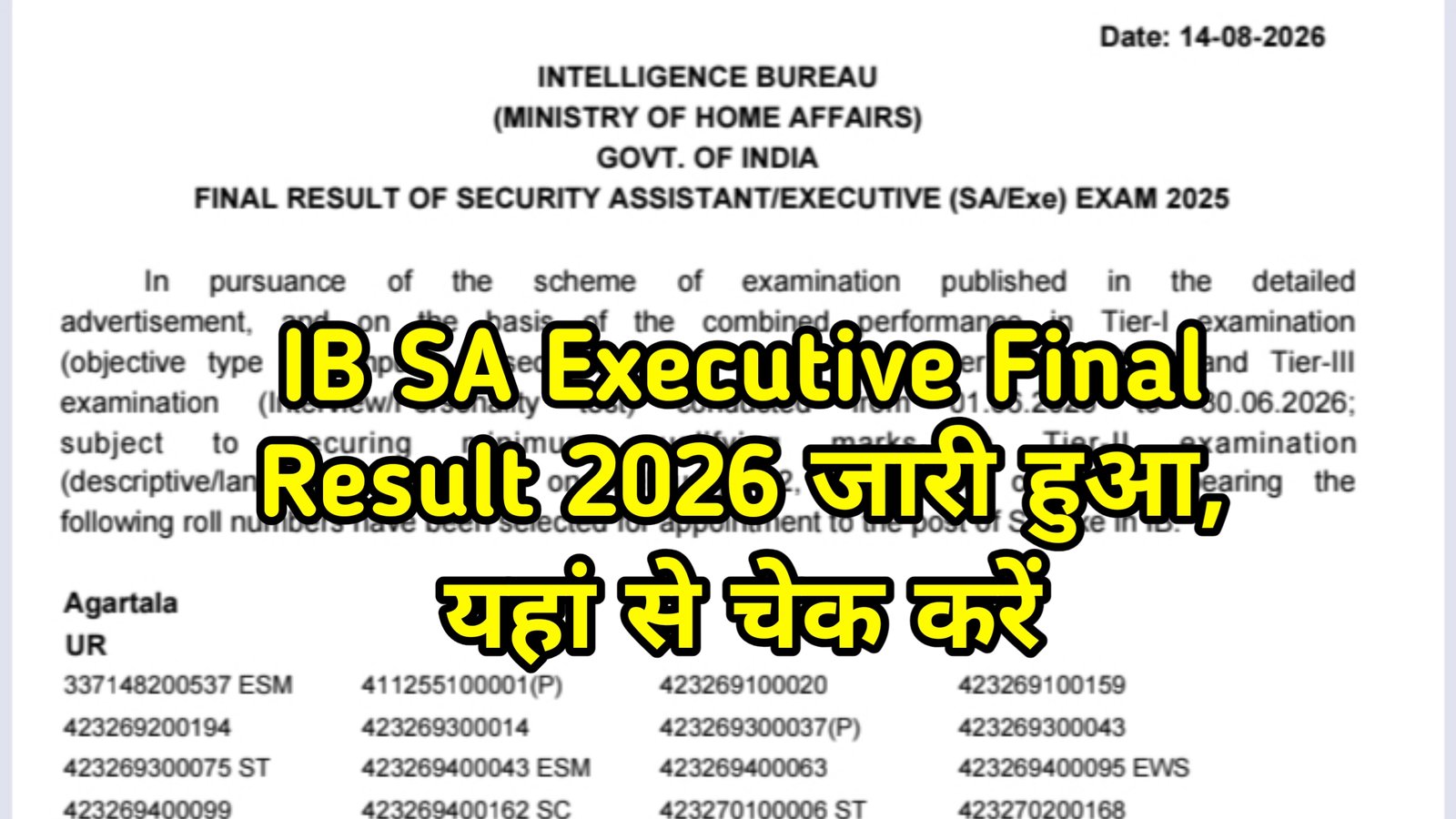 IB SA Executive Final Result 2026