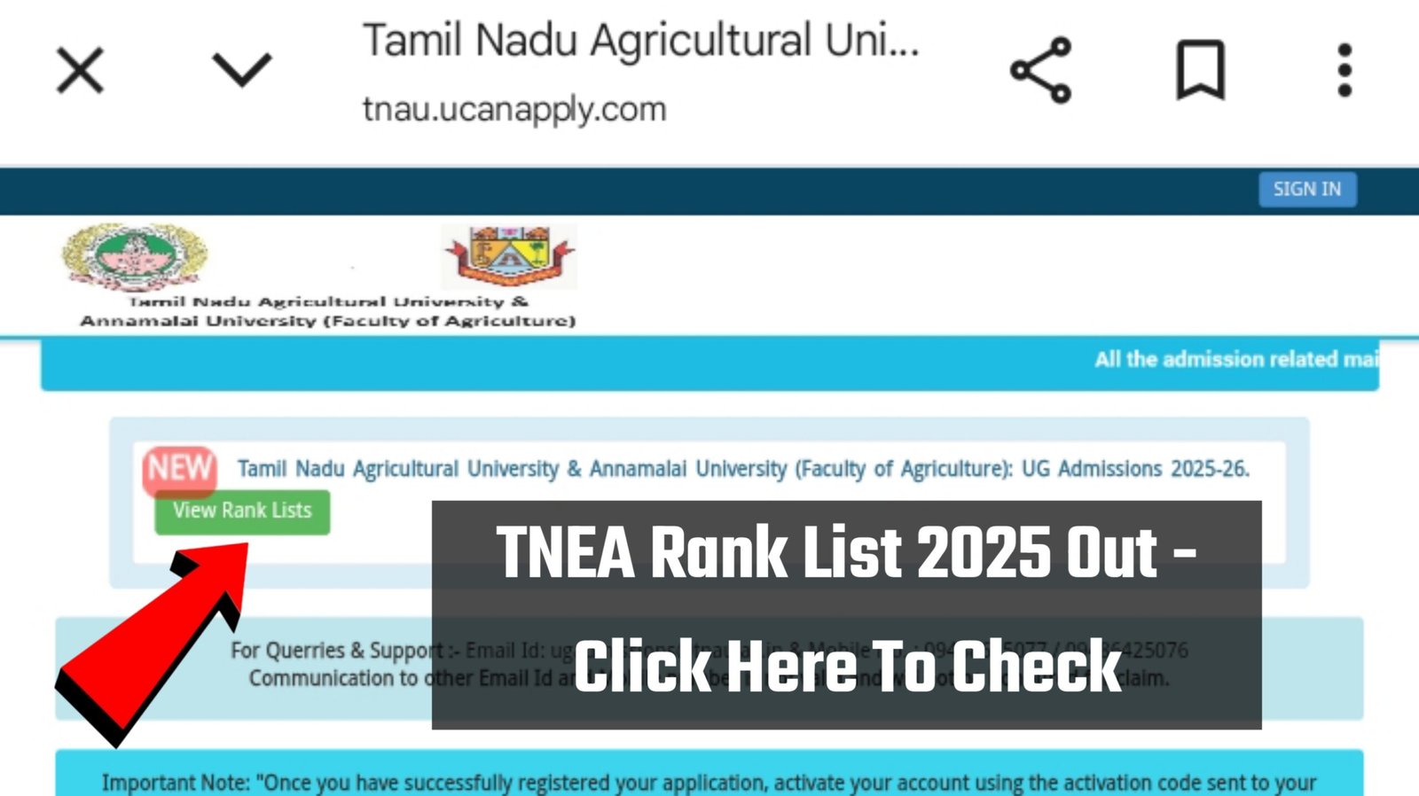 TNEA Rank List 2025