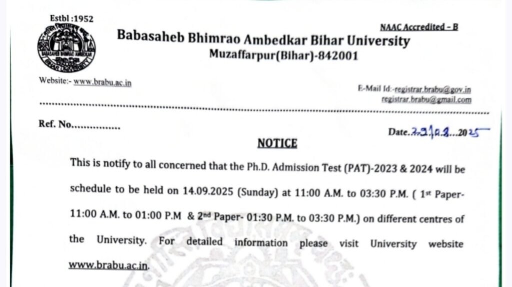 BRABU PhD Admission Test