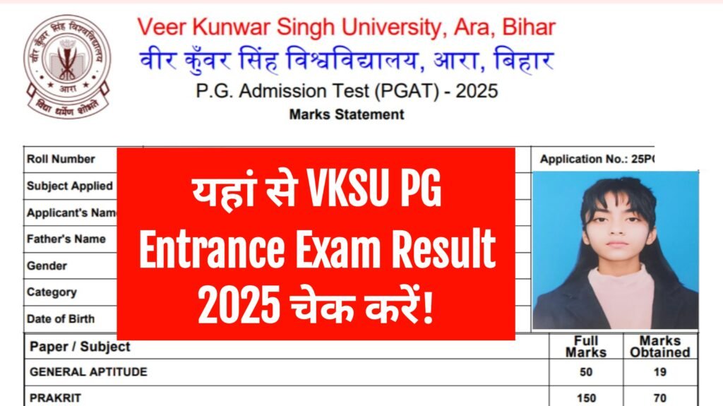 VKSU PG Entrance Exam Result 2025