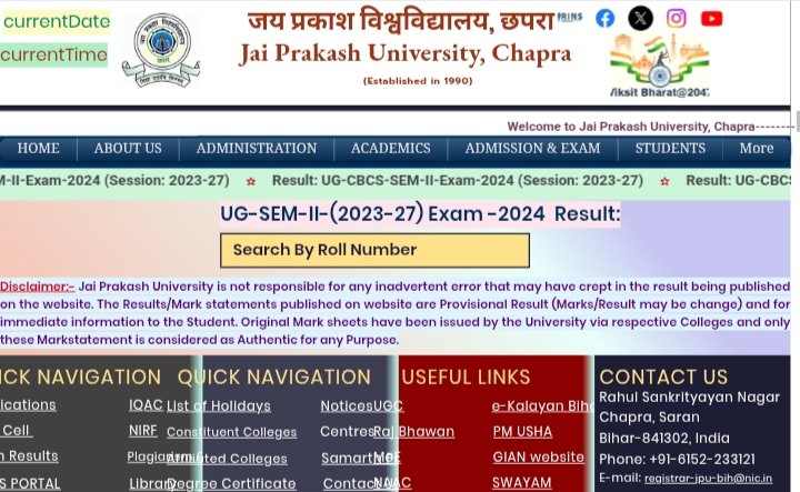 JP University UG 2nd Semester Result 2023-27