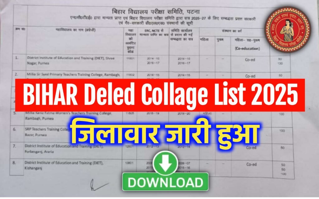 Bihar DElEd College List 2025