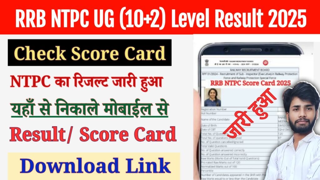 RRB NTPC Undergraduate Level Result 2025