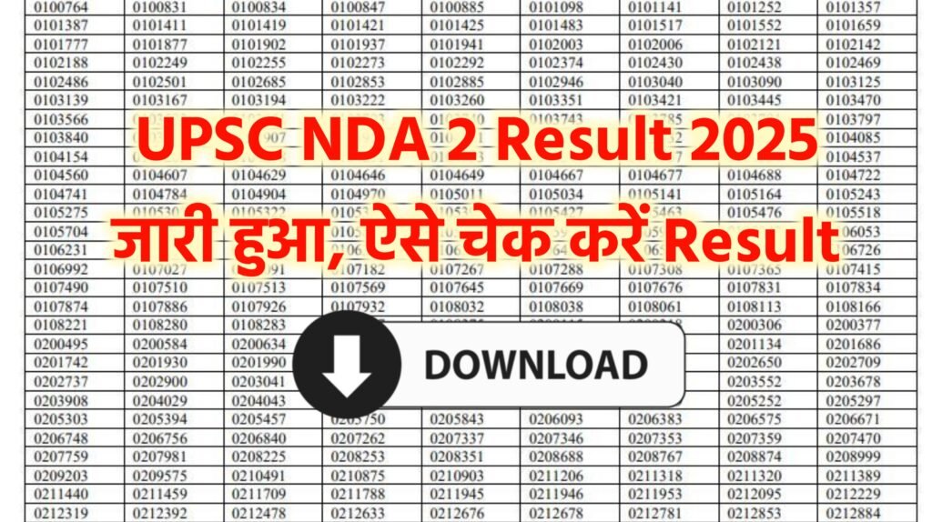 UPSC NDA 2 Result 2025