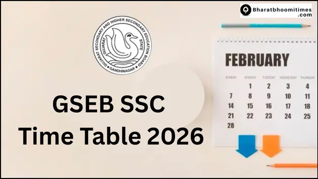 Gujarat Board 10th Exam Date Sheet 2026