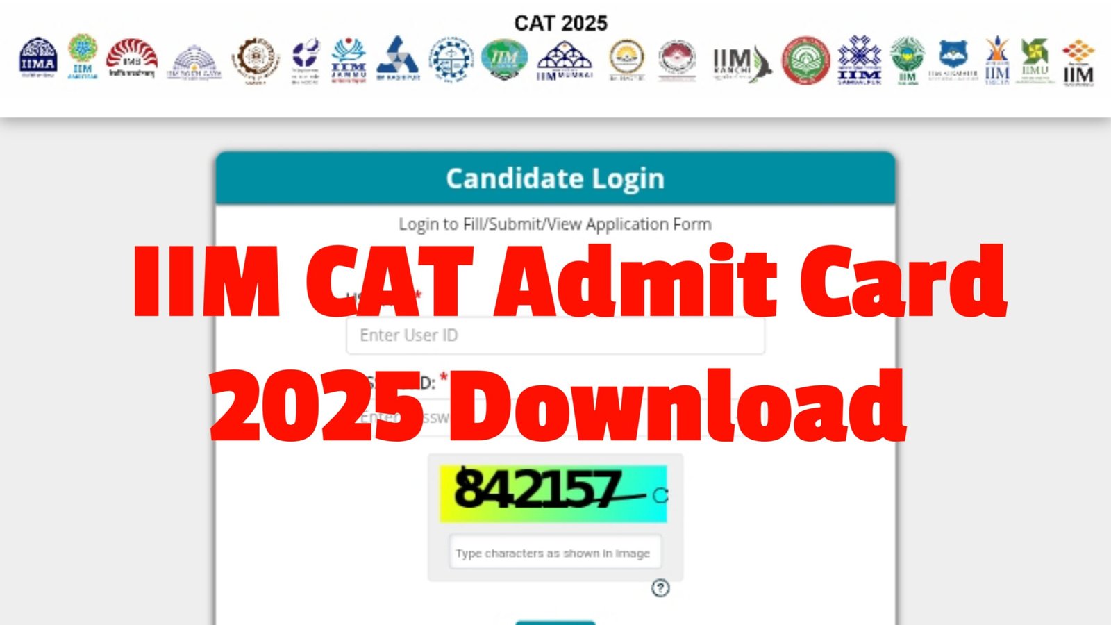 IIM CAT Admit Card 2025
