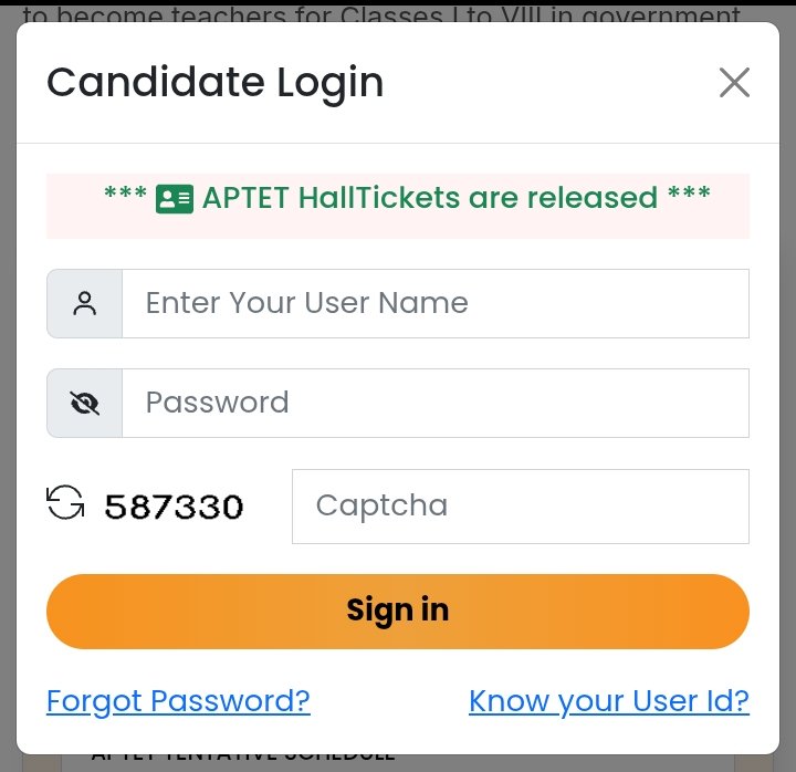 AP TET Hall Ticket 2025