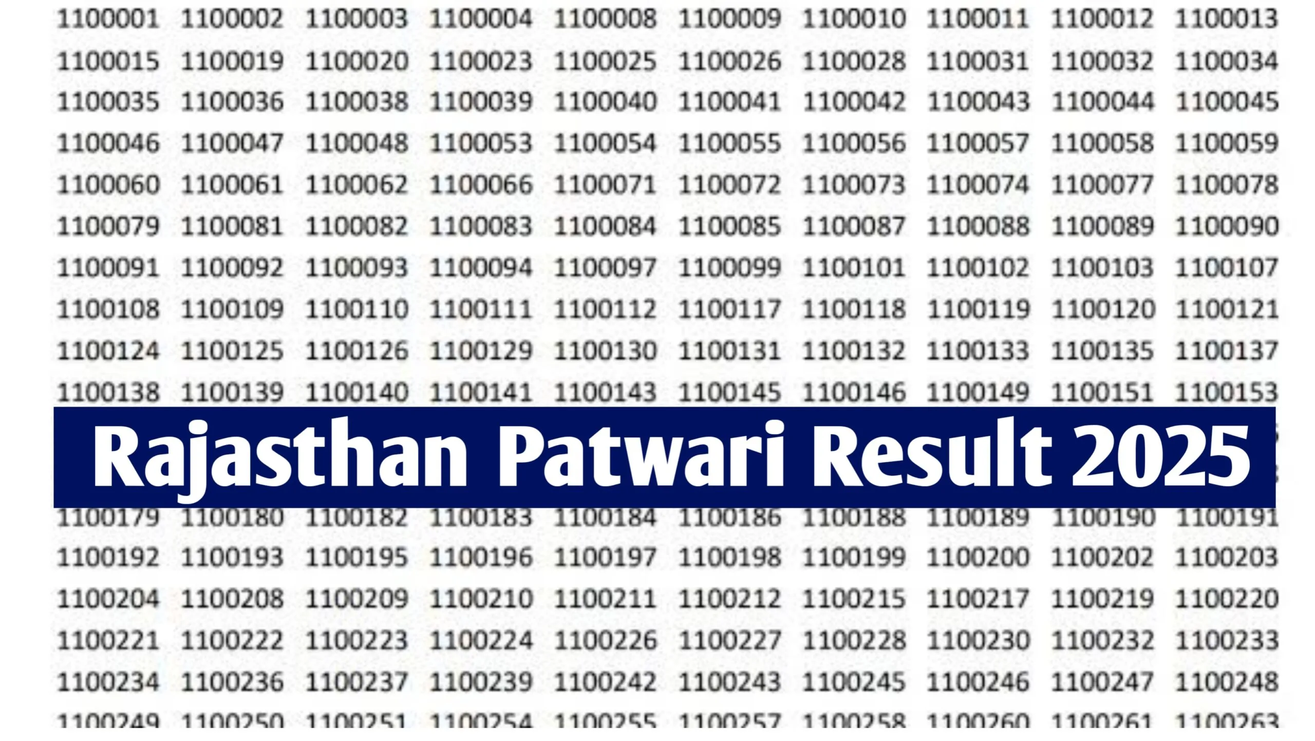 Rajasthan Patwari Result 2025