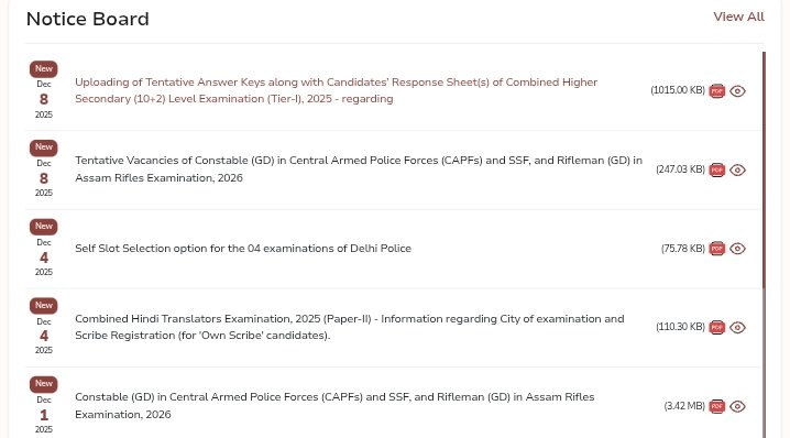 SSC CHSL Answer Key 2025