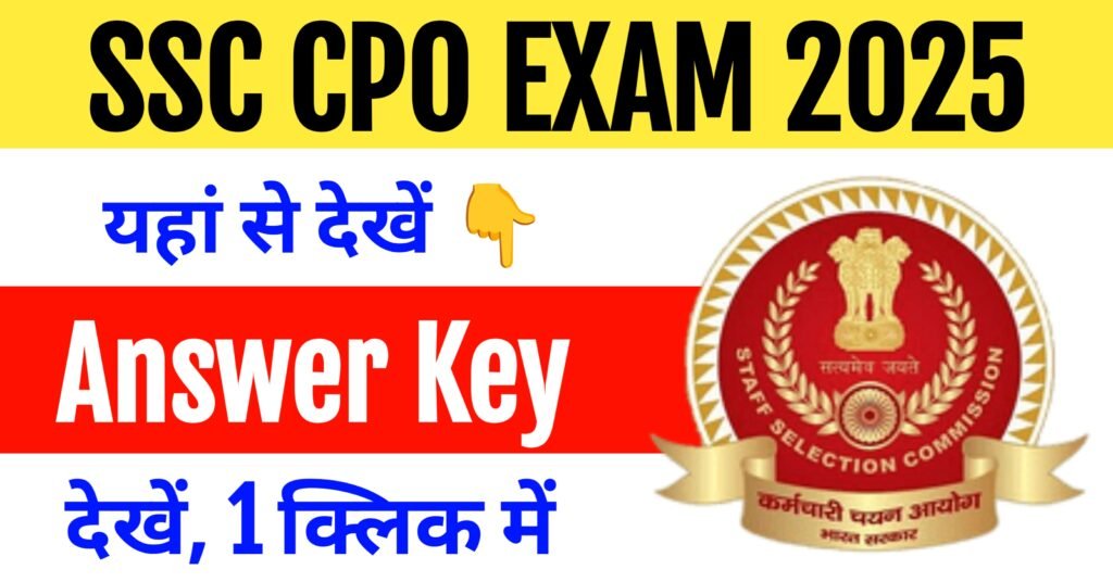 SSC CPO Answer Key 2025