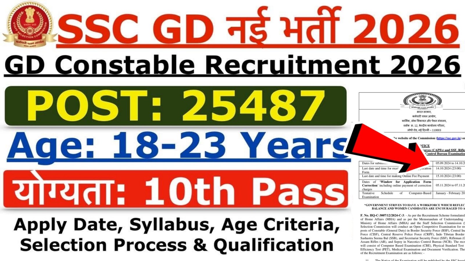 SSC GD Recruitment 2026