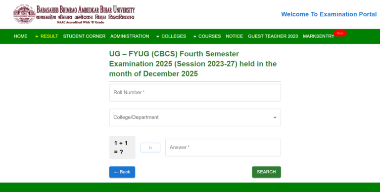 BRABU UG 4th Semester Result 2023-27