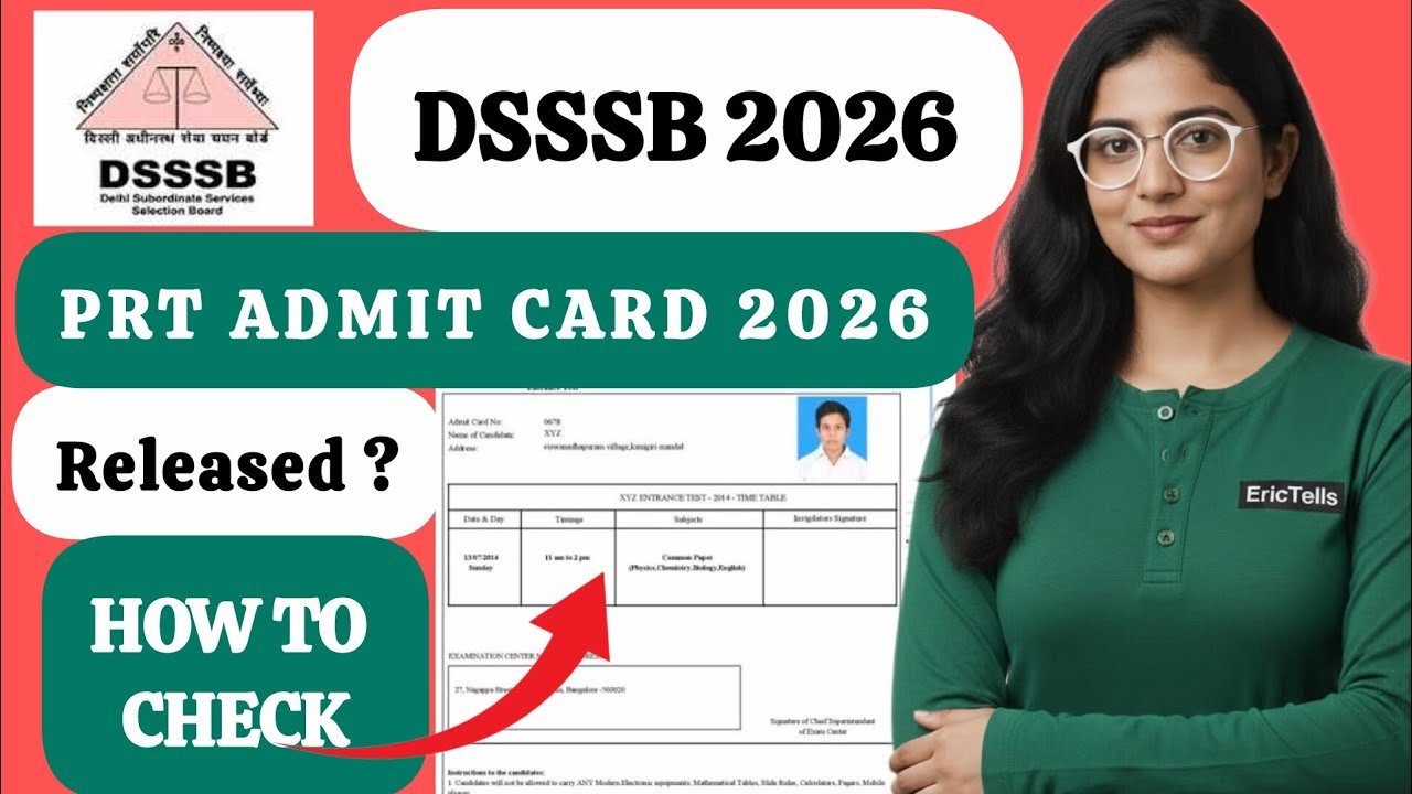 DSSSB Various Post Admit Card 2026 Released: