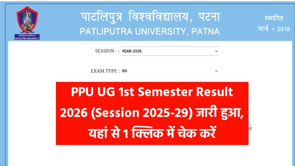 PPU UG 1st Semester Result 2026