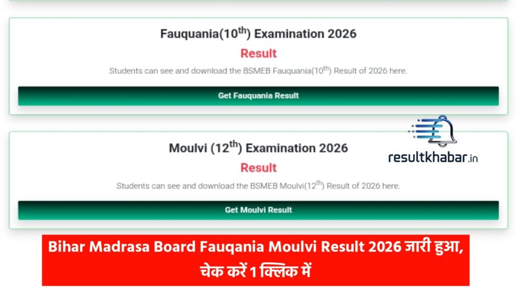Bihar Madrasa Board Fauqania Moulvi Result 2026