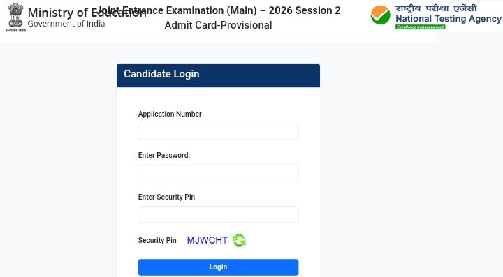 JEE Main Paper 2 Admit Card 2026
