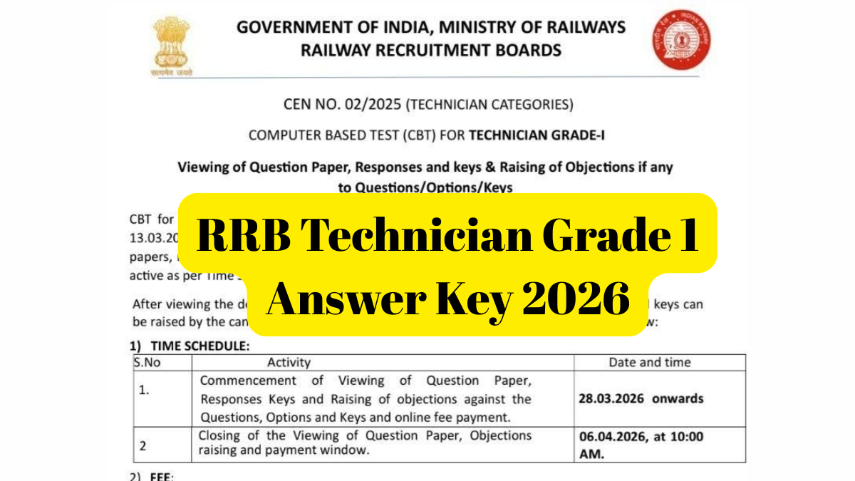RRB Technician Answer Key 2026