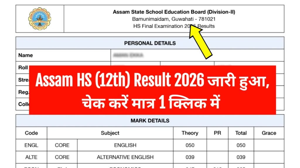 Assam HS Result 2026
