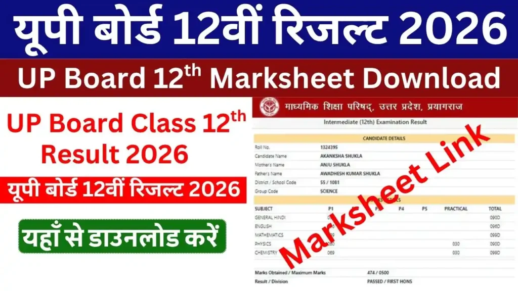 UP Board 12th Result 2026