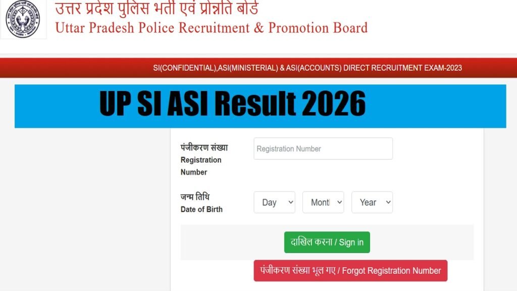 UP Police SI Result 2026