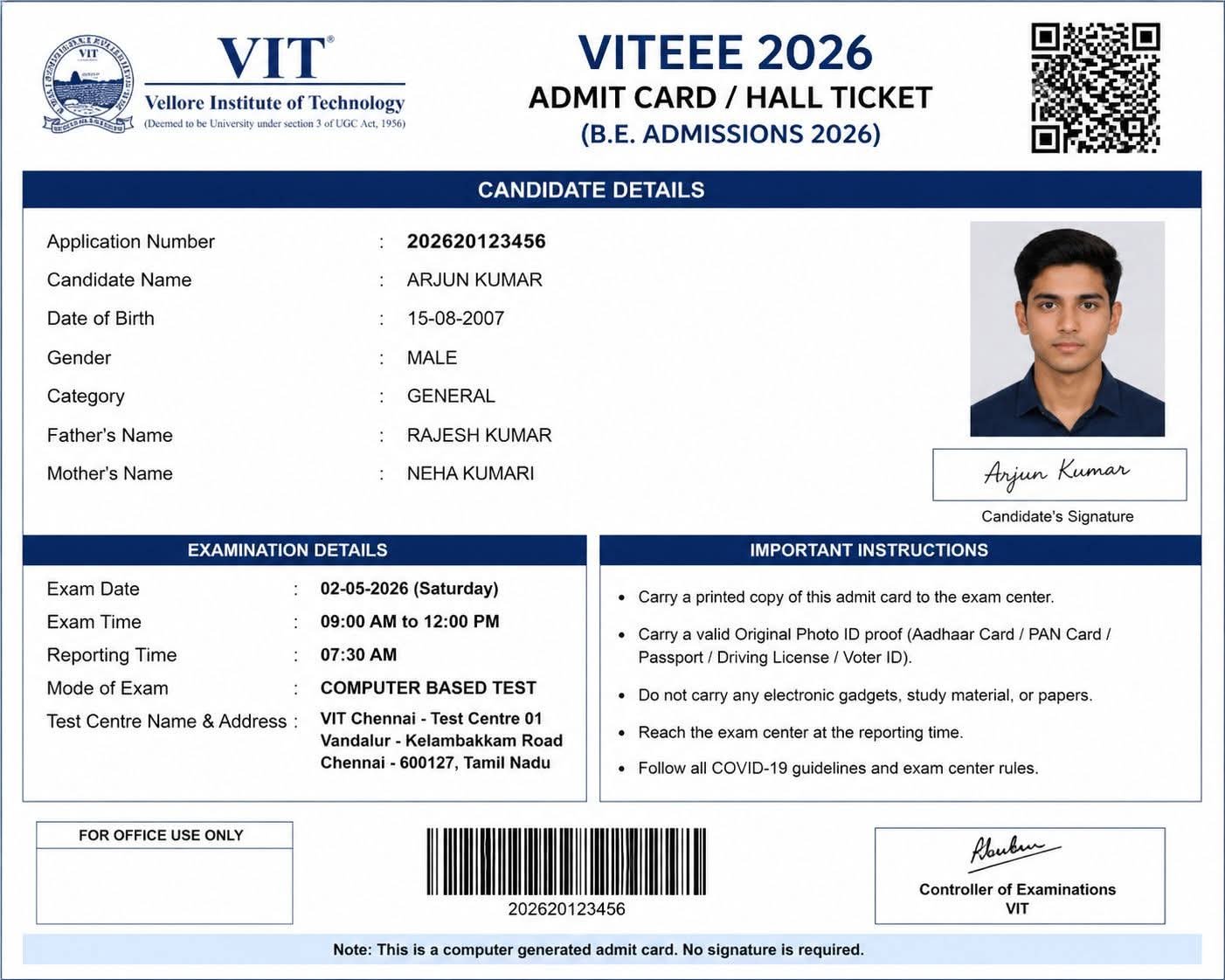 VITEEE Admit Card 2026