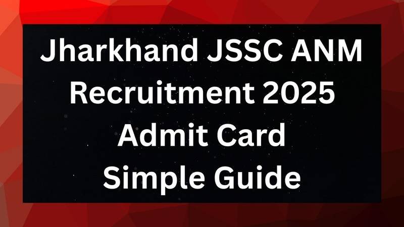 Jharkhand JSSC ANM Recruitment 2025