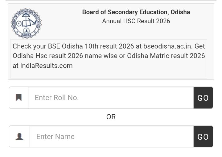Odisha Board 10th Result 2026