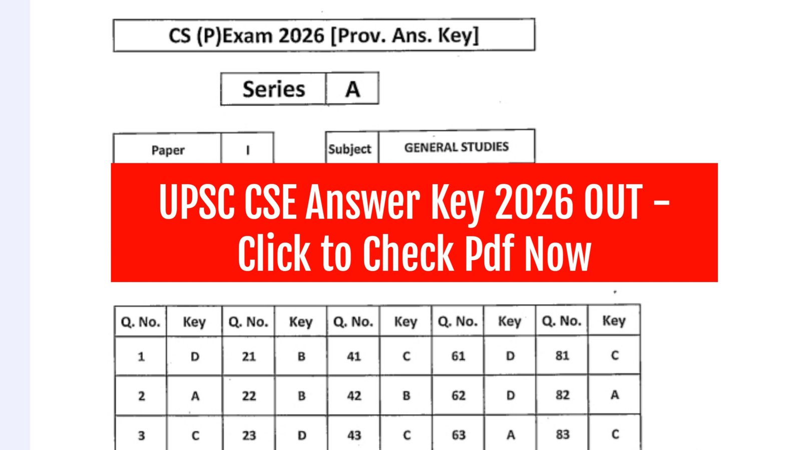 UPSC CSE Answer Key 2026