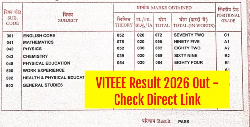 VITEEE Result 2026