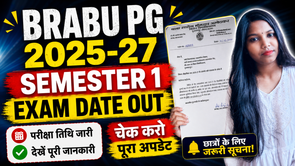 BRABU PG 1st Semester Exam Routine 2025-27