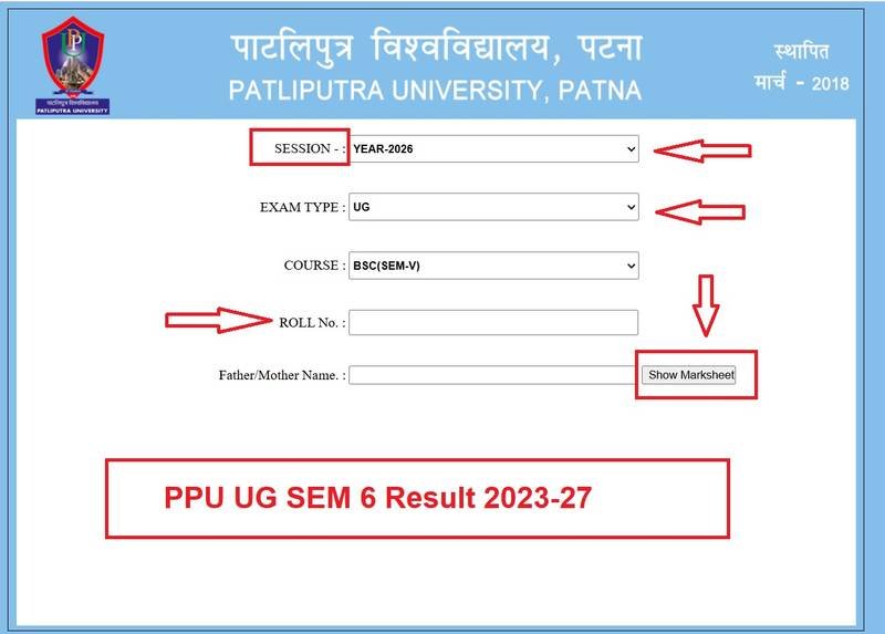PPU UG Semester 6 Result 2026