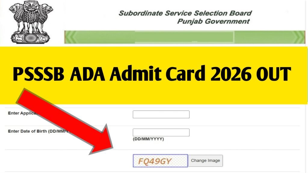 PSSSB Assistant District Attorney (ADA) Admit Card 2026