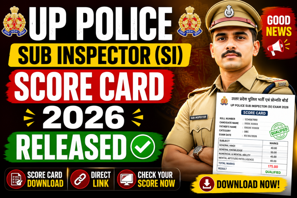 UP Police Sub Inspector (SI) Score Card 2026