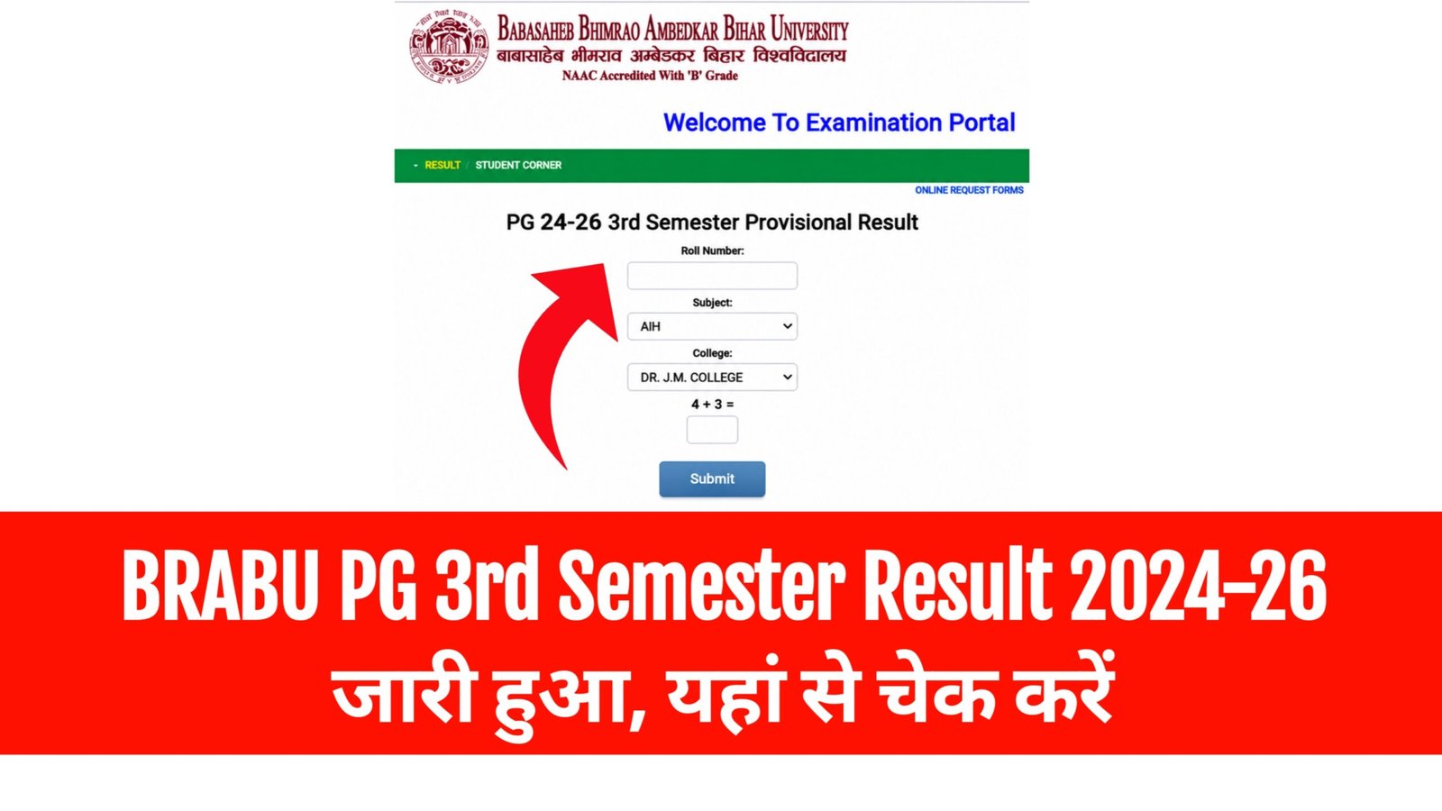 Brabu Pg 3rd Semester Result 2024-26
