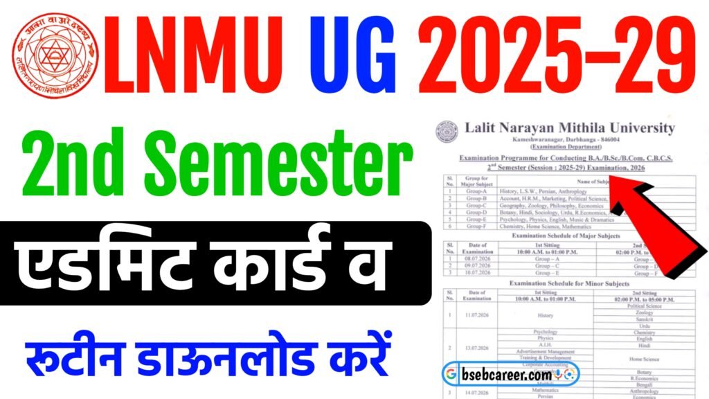 LNMU UG 2nd Semester Admit Card 2026