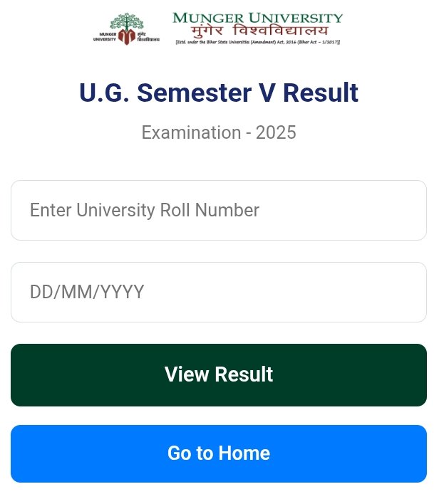 Munger University UG Semester 5 Result 2026