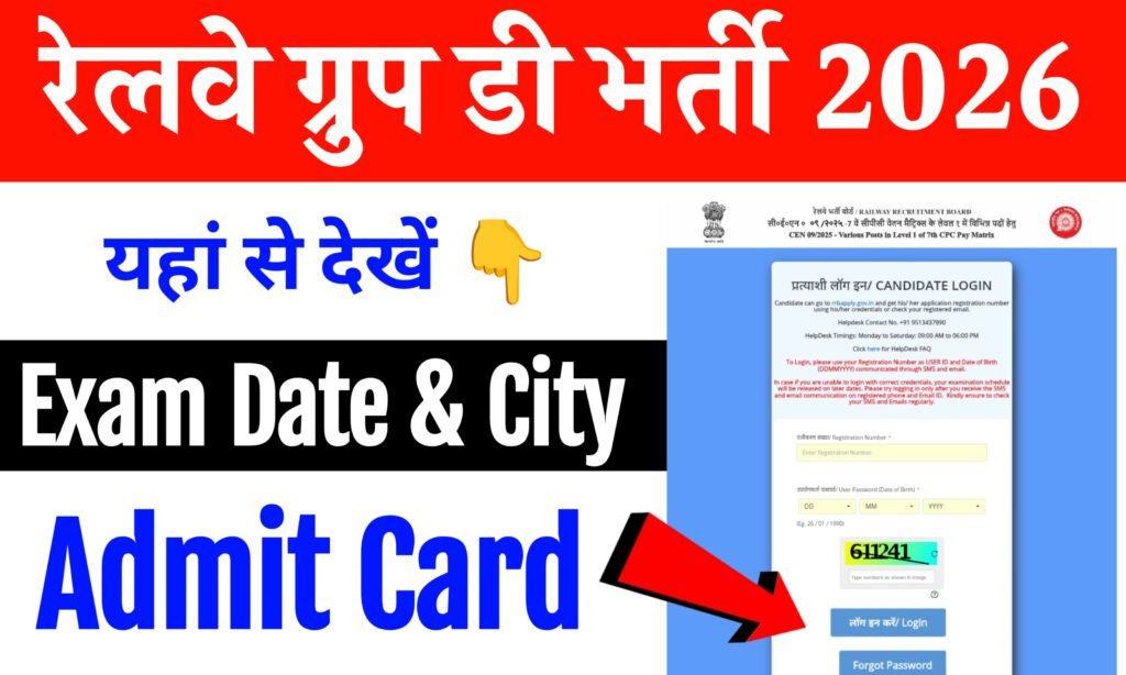 RRB Group D Admit Card 2026