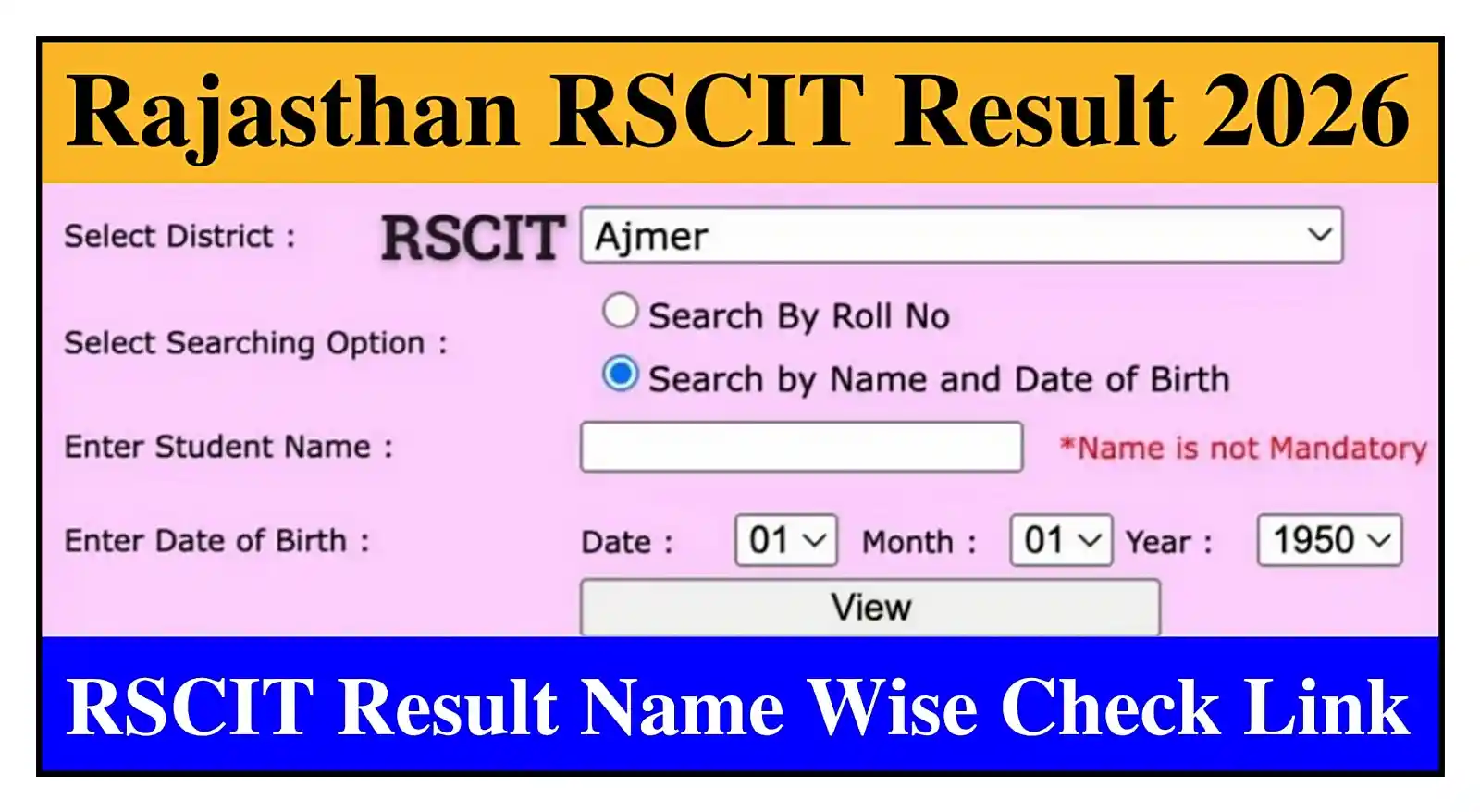 Rajasthan RSCIT Result 2026