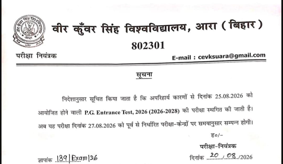VKSU PG Admit Card 2026-28