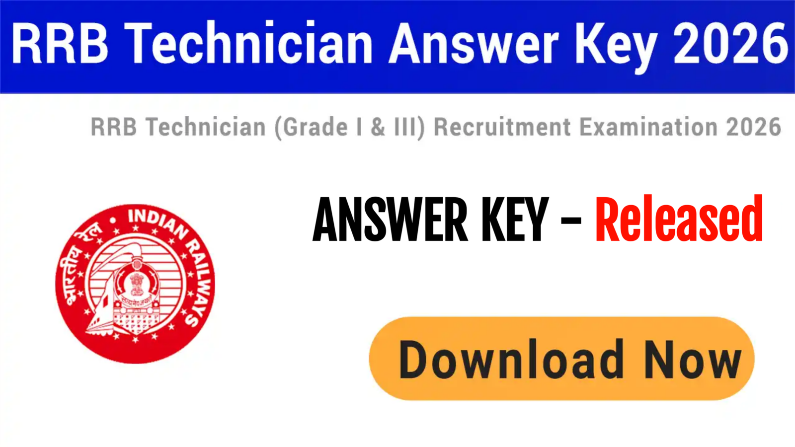 RRB Technician Answer Key 2026